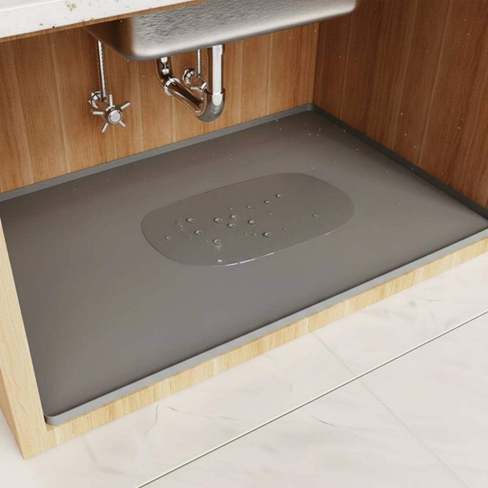 Kitchen Appliances Cabinet - Waterproof Under Sink Mat Easy to