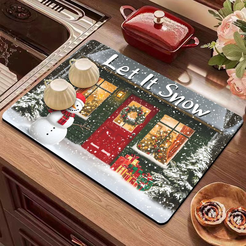 Coffee Maker - VIKAMA Christmas Tableware Draining Mat Coffee