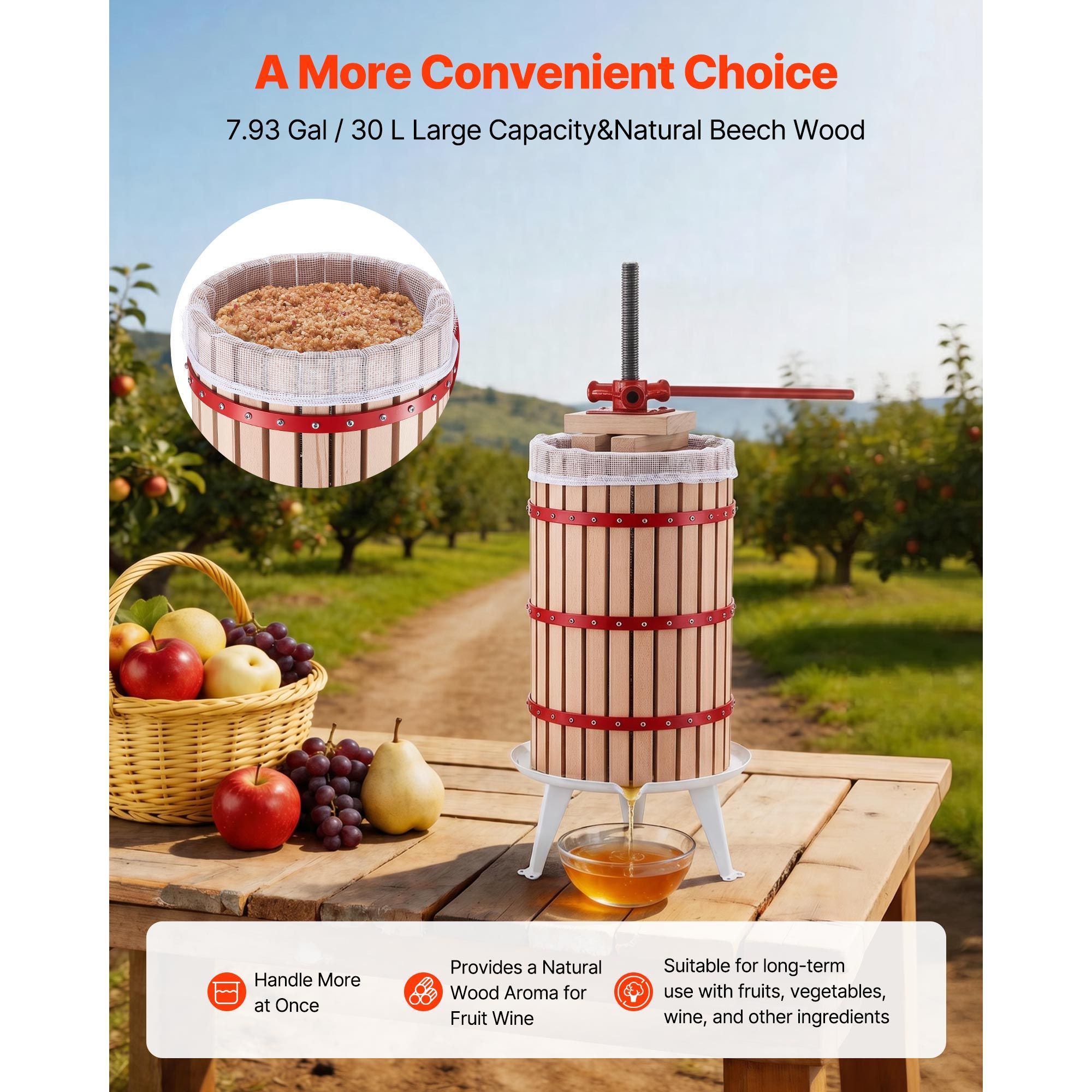 Fruit Wine Press, 7.93Gal/30L  - Juicer recension och pris
